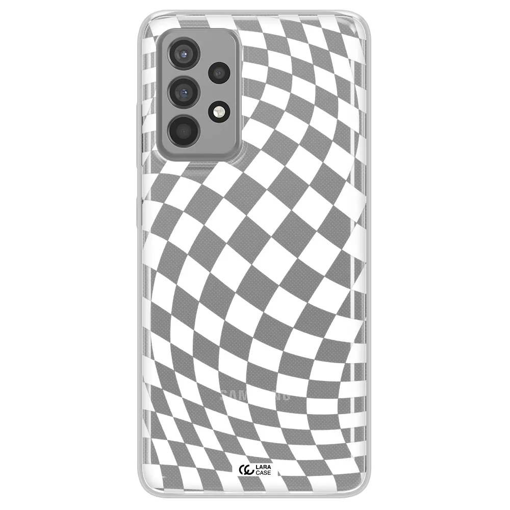 Wavy Checkered Samsung A52 Clear TPU Case