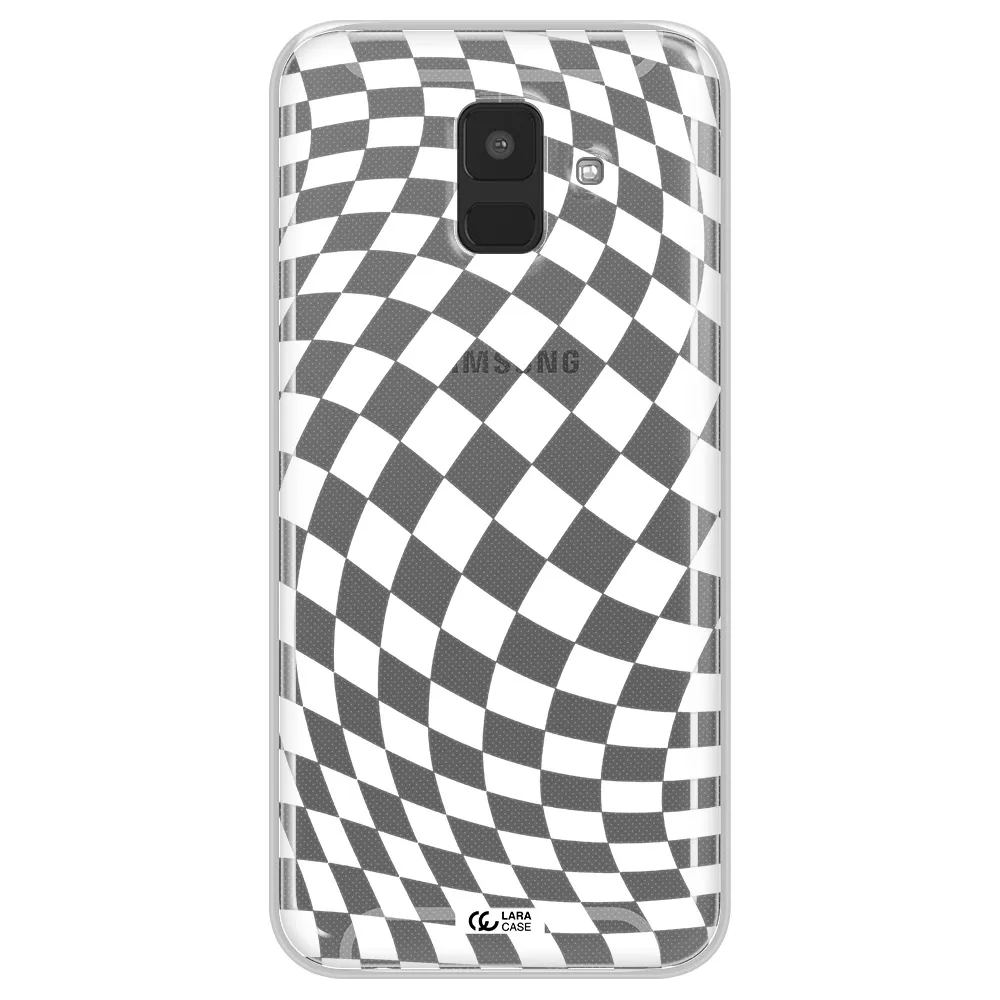 Wavy Checkered Samsung A6 Clear TPU Case