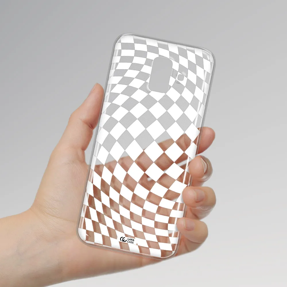 Wavy Checkered Samsung A6 Clear TPU Case