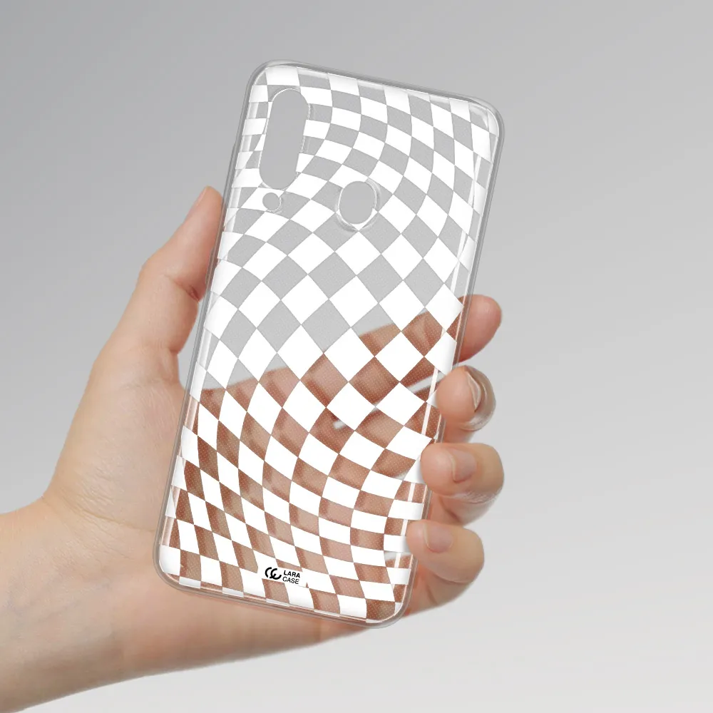Wavy Checkered Samsung A60 Clear TPU Case