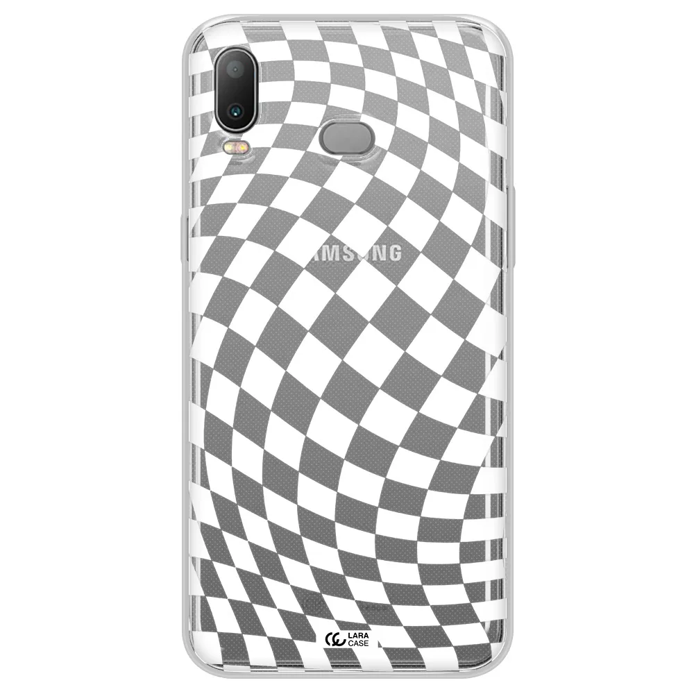 Wavy Checkered Samsung A6S Clear TPU Case