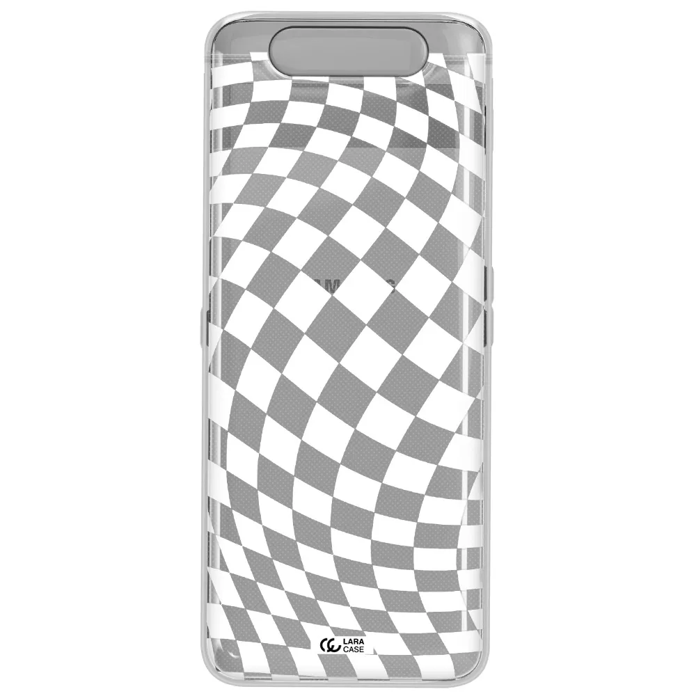Wavy Checkered Samsung A80 Clear TPU Case