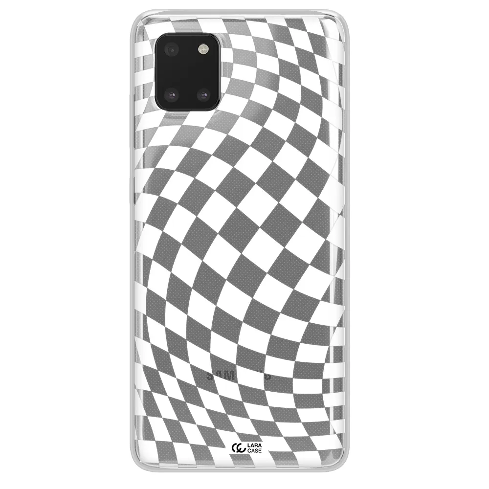 Wavy Checkered Samsung A81 Clear TPU Case