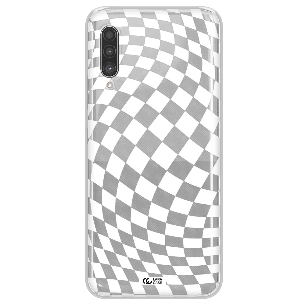 Wavy Checkered Samsung A90 Clear TPU Case