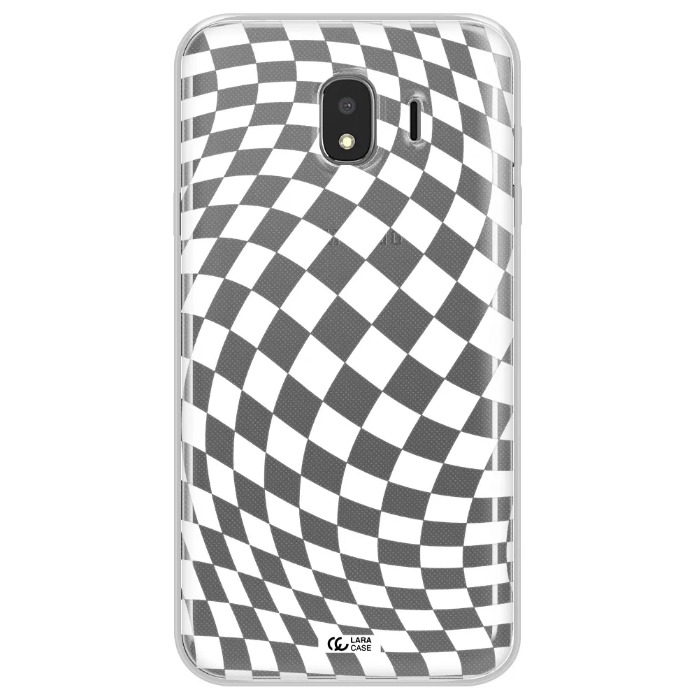 Wavy Checkered Samsung J4 Clear TPU Case