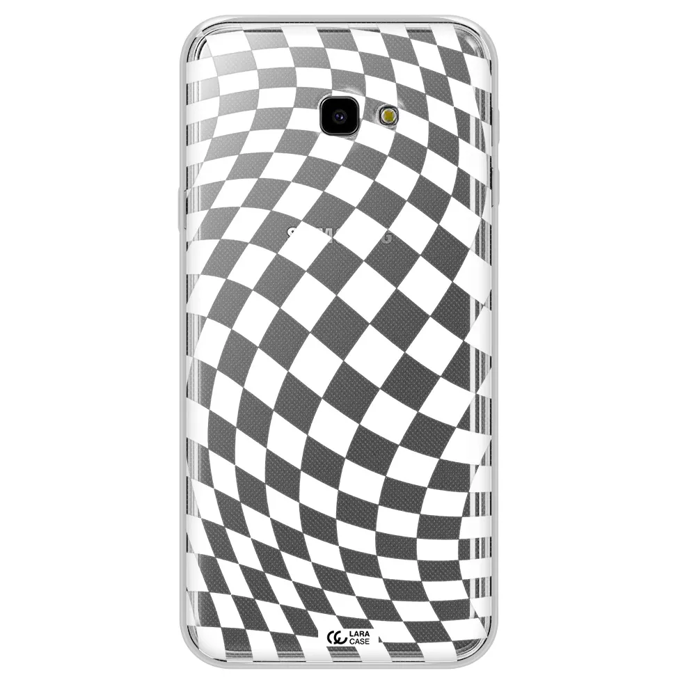 Wavy Checkered Samsung J4 Plus Clear TPU Case
