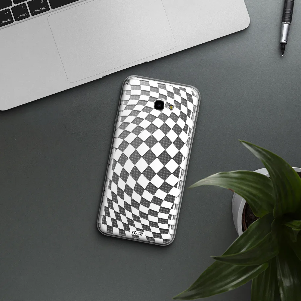 Wavy Checkered Samsung J4 Plus Clear TPU Case
