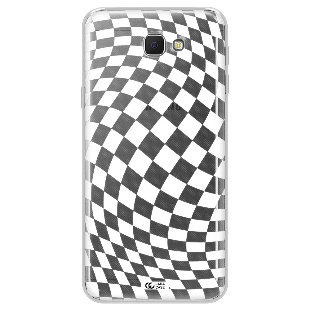 Wavy Checkered Samsung J5 Prime Clear TPU Case