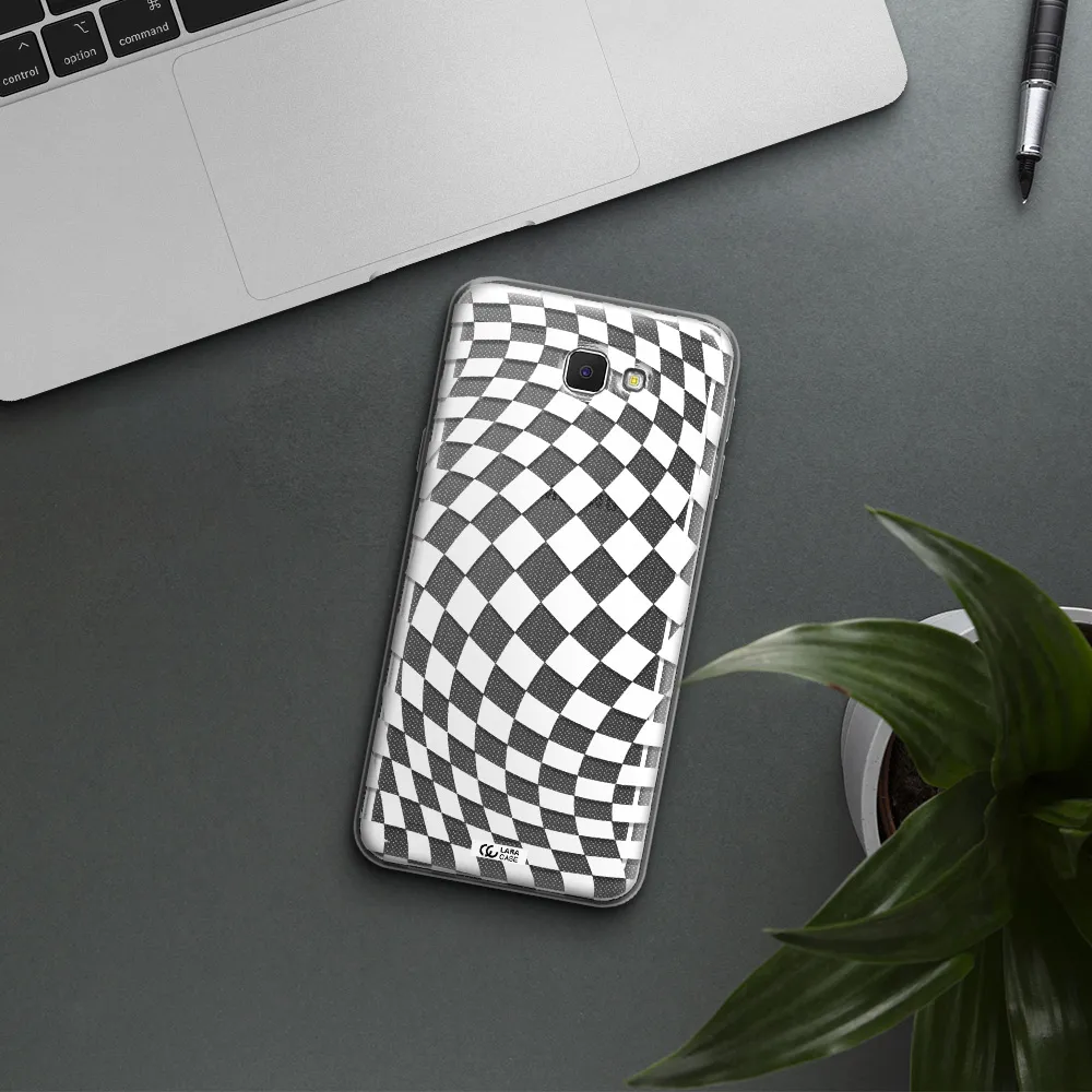 Wavy Checkered Samsung J5 Prime Clear TPU Case