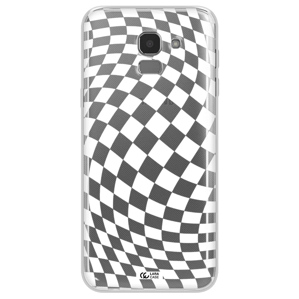 Wavy Checkered Samsung J6 Clear TPU Case