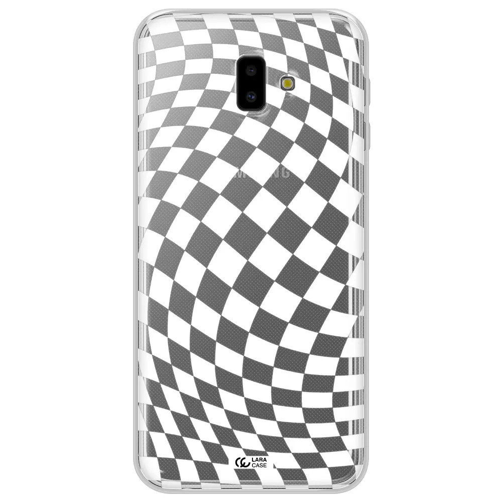 Wavy Checkered Samsung J6 Plus Clear TPU Case