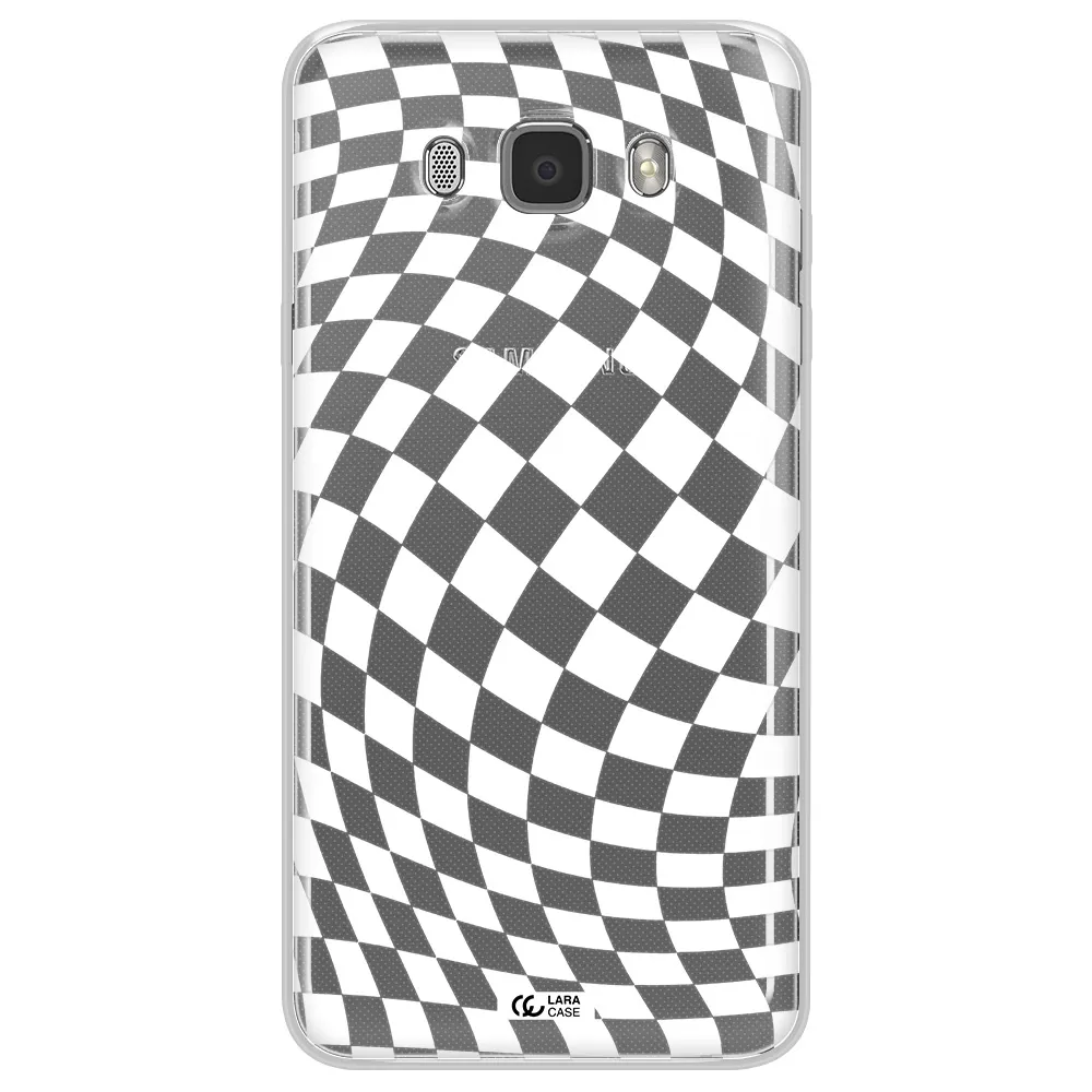 Wavy Checkered Samsung J7 2016 Clear TPU Case