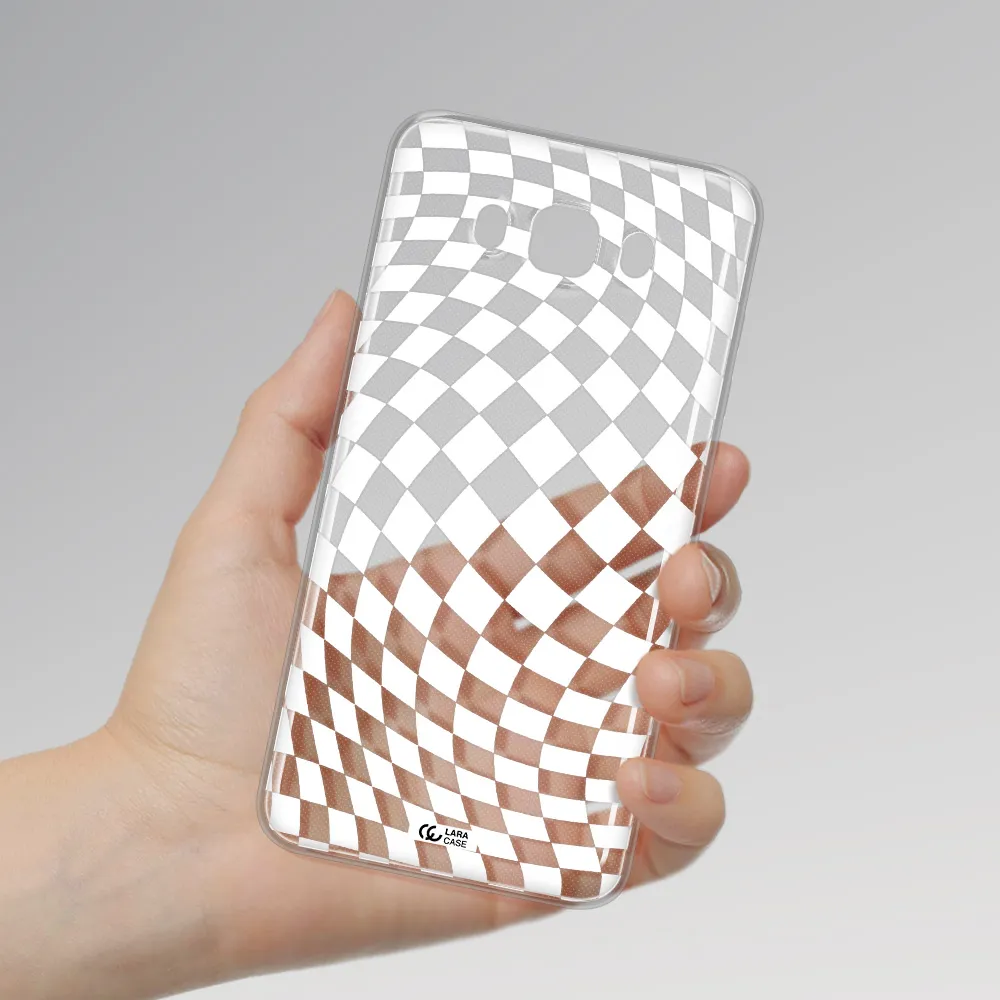 Wavy Checkered Samsung J7 2016 Clear TPU Case