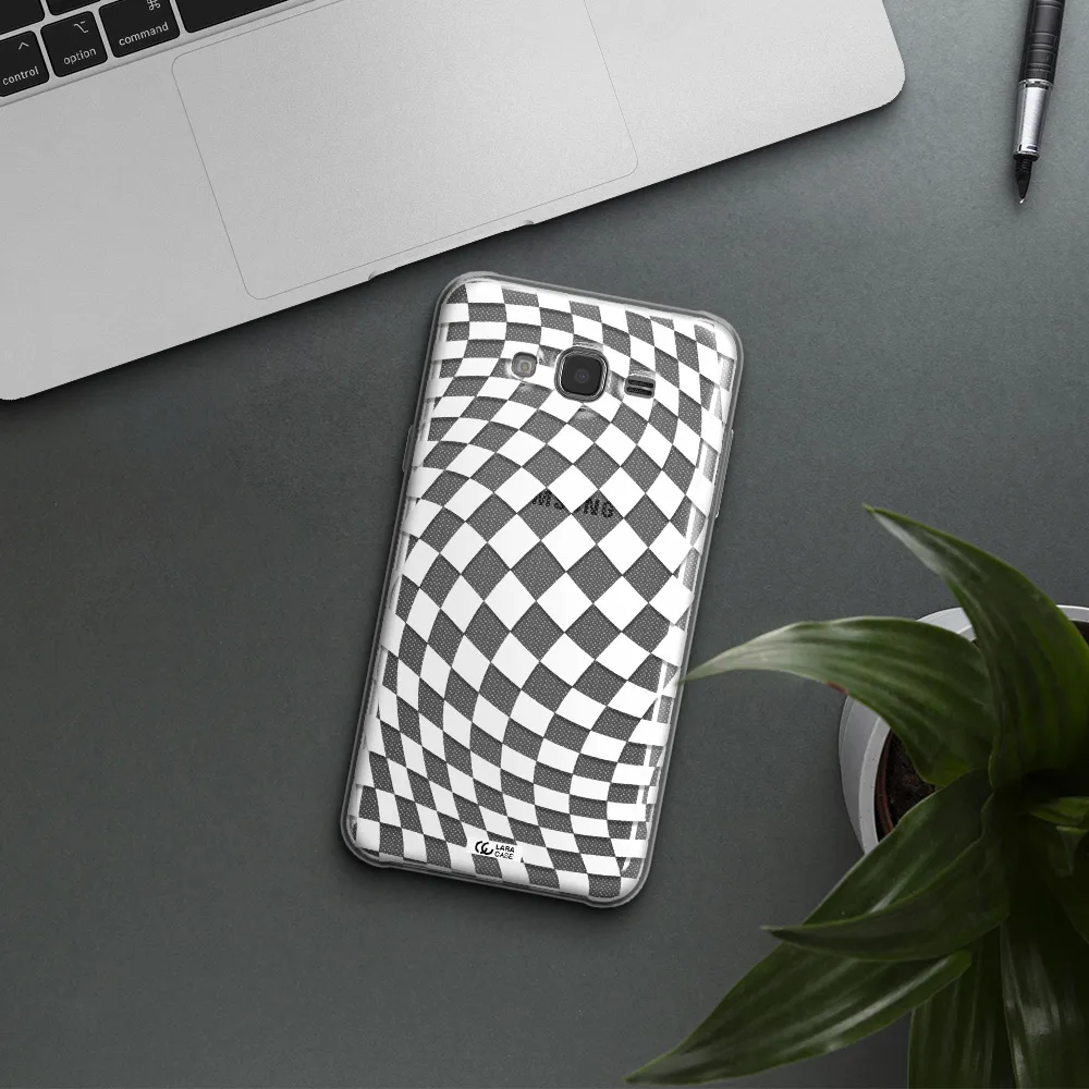 Wavy Checkered Samsung J7 Clear TPU Case