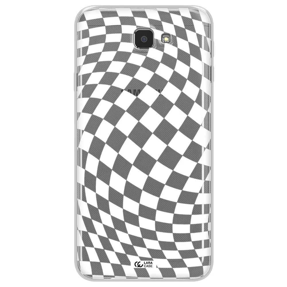 Wavy Checkered Samsung J7 Prim Clear TPU Case