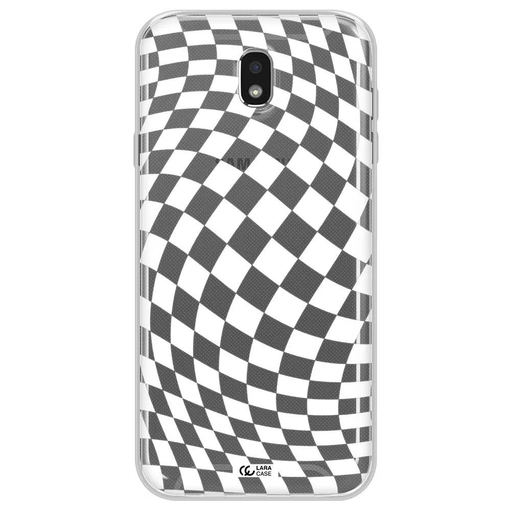 Wavy Checkered Samsung J7 Pro Clear TPU Case