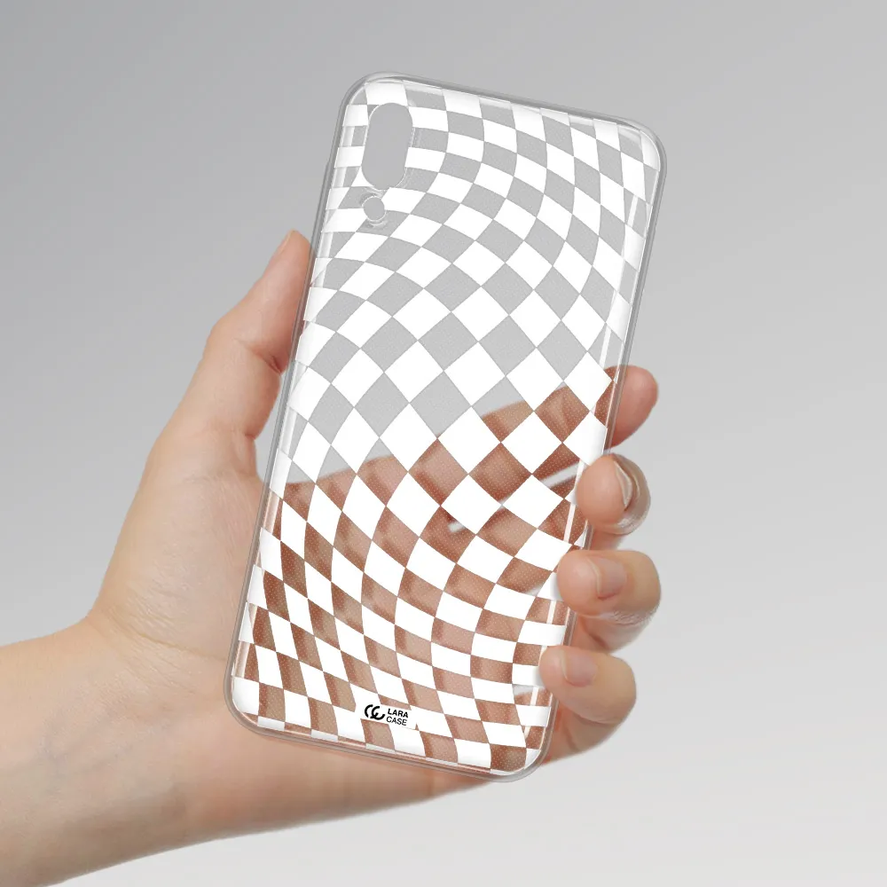 Wavy Checkered Samsung M10 Clear TPU Case