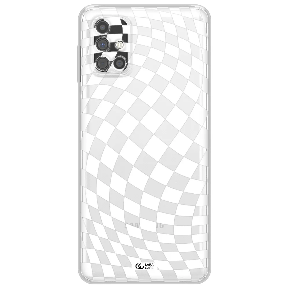 Wavy Checkered Samsung M51 Clear TPU Case