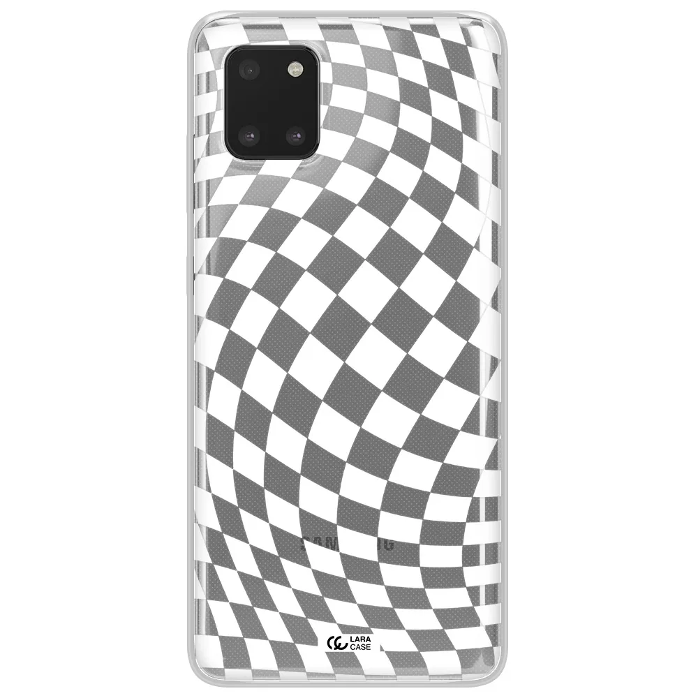 Wavy Checkered Samsung Note 10 Lite Clear TPU Case