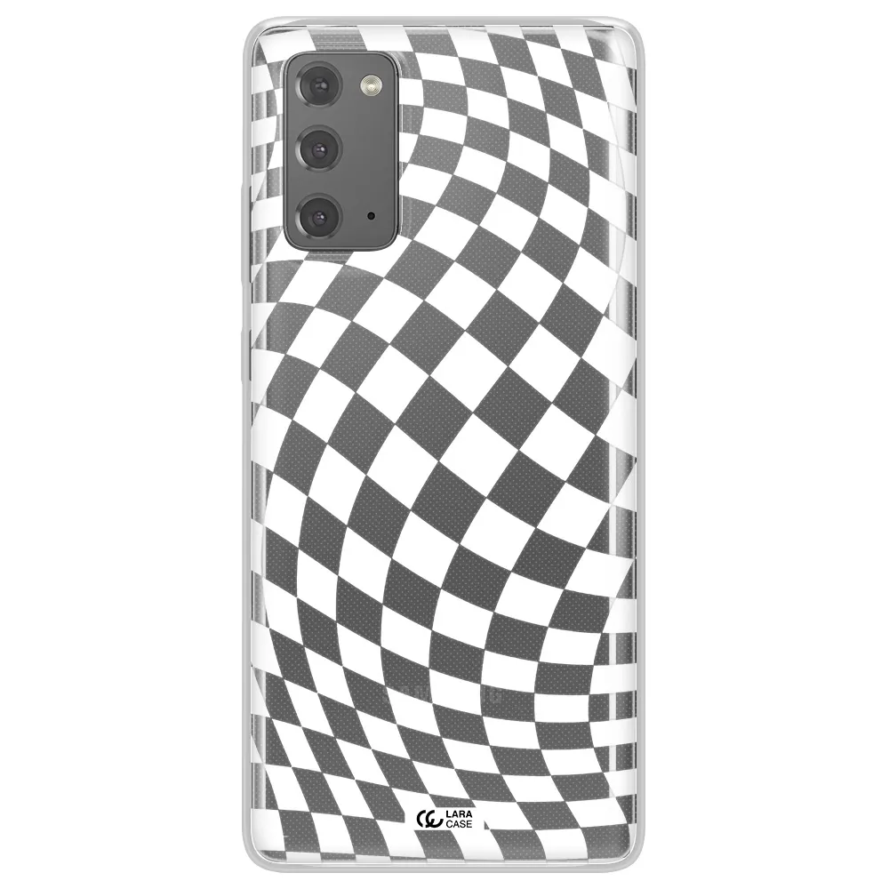 Wavy Checkered Samsung Note 20 Clear TPU Case