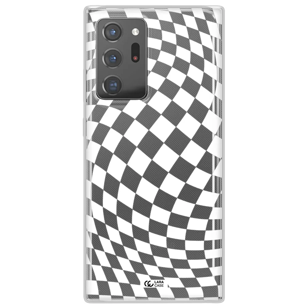 Wavy Checkered Samsung Note 20 Ultra Clear TPU Case