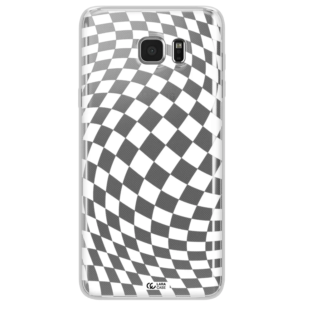 Wavy Checkered Samsung Note 5 Clear TPU Case