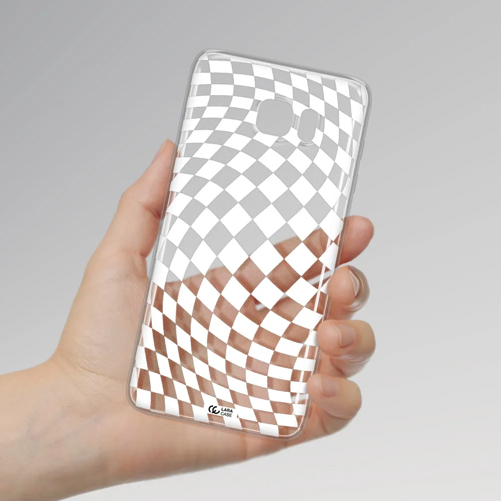 Wavy Checkered Samsung Note 5 Clear TPU Case