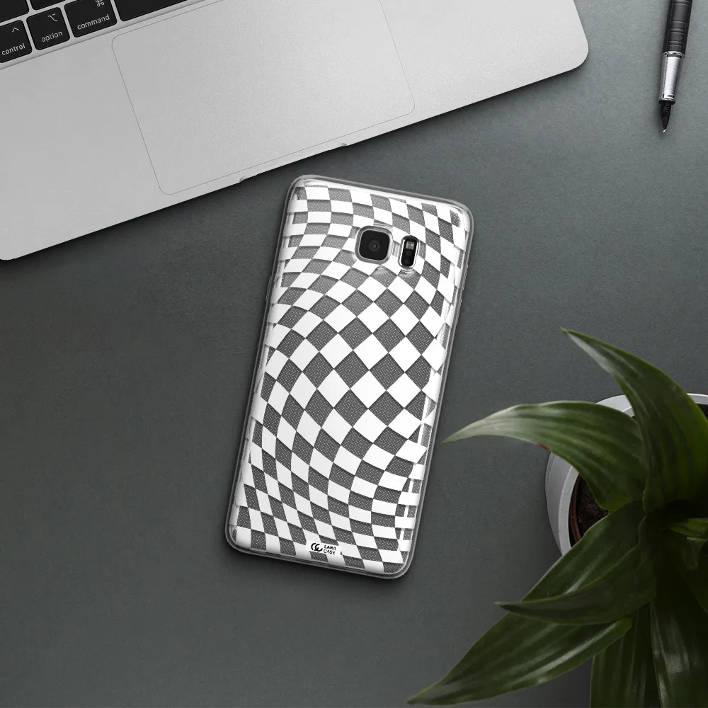 Wavy Checkered Samsung Note 5 Clear TPU Case
