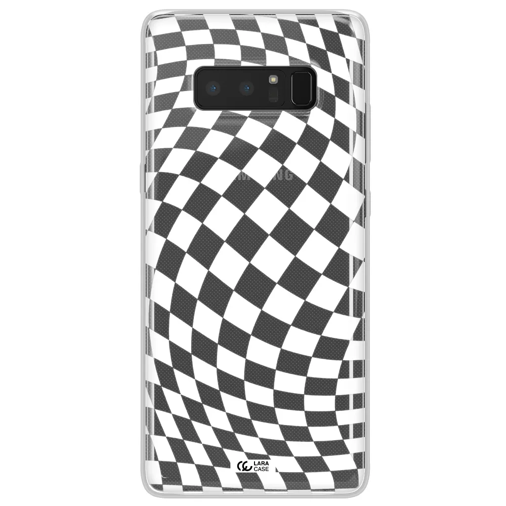 Wavy Checkered Samsung Note 8 Clear TPU Case