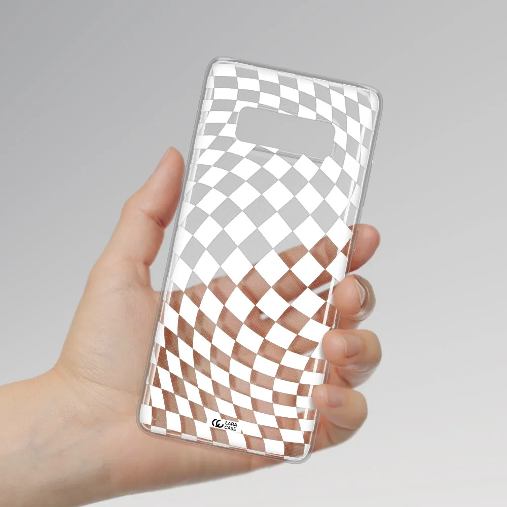Wavy Checkered Samsung Note 8 Clear TPU Case