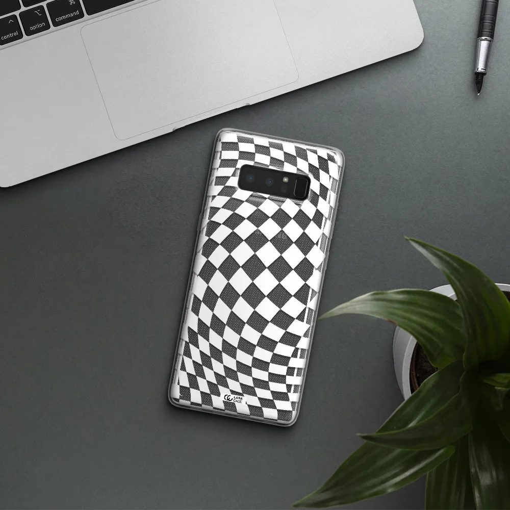 Wavy Checkered Samsung Note 8 Clear TPU Case