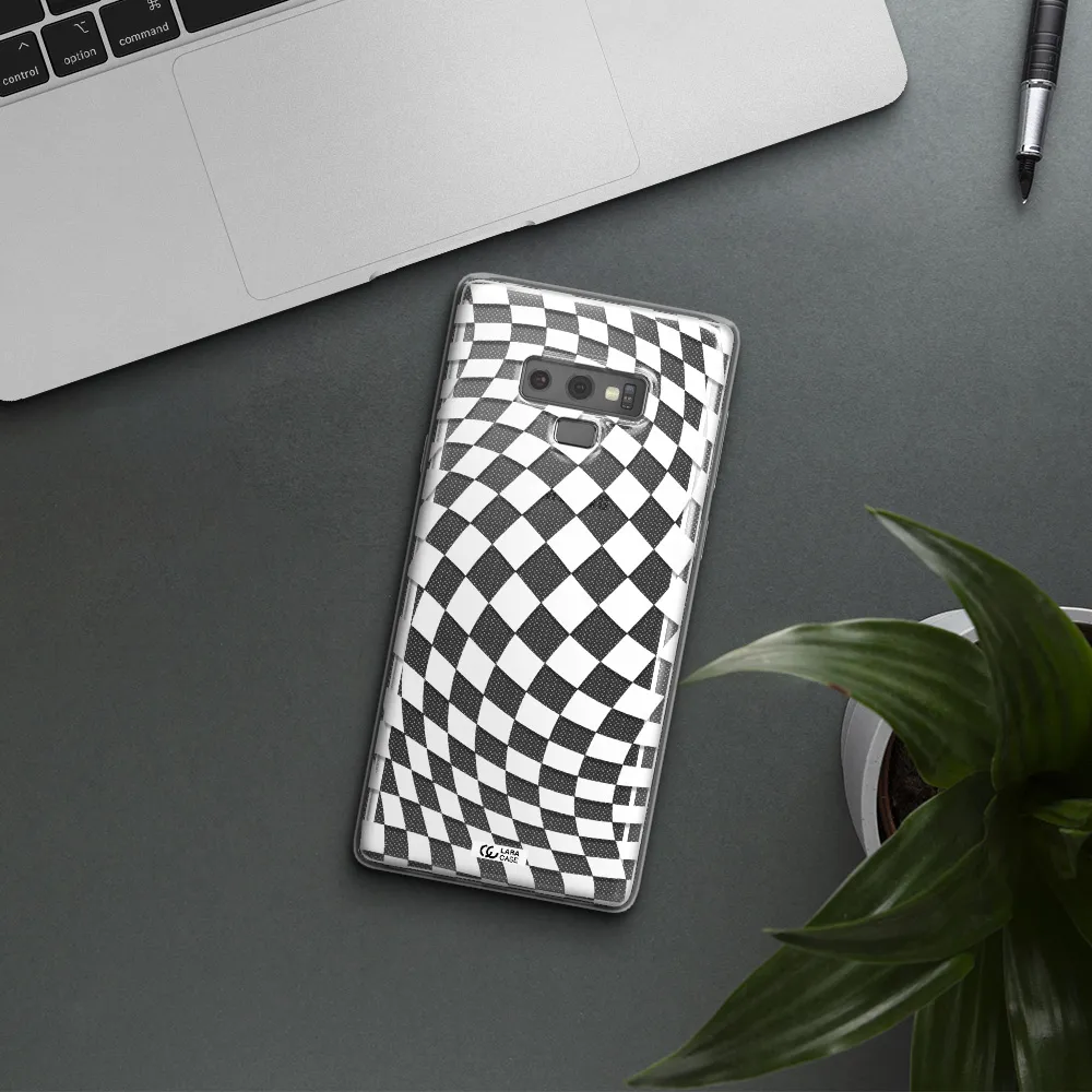 Wavy Checkered Samsung Note 9 Clear TPU Case