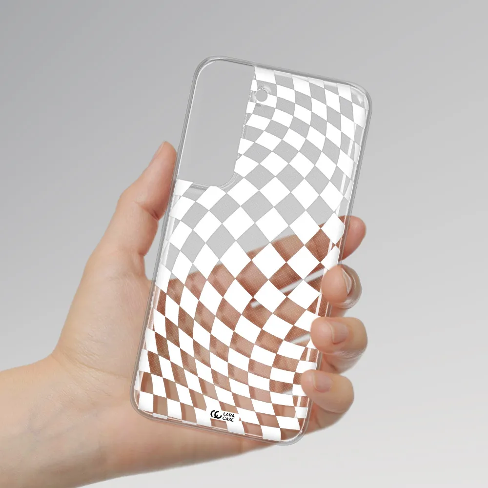 Wavy Checkered Samsung S 22 Clear TPU Case