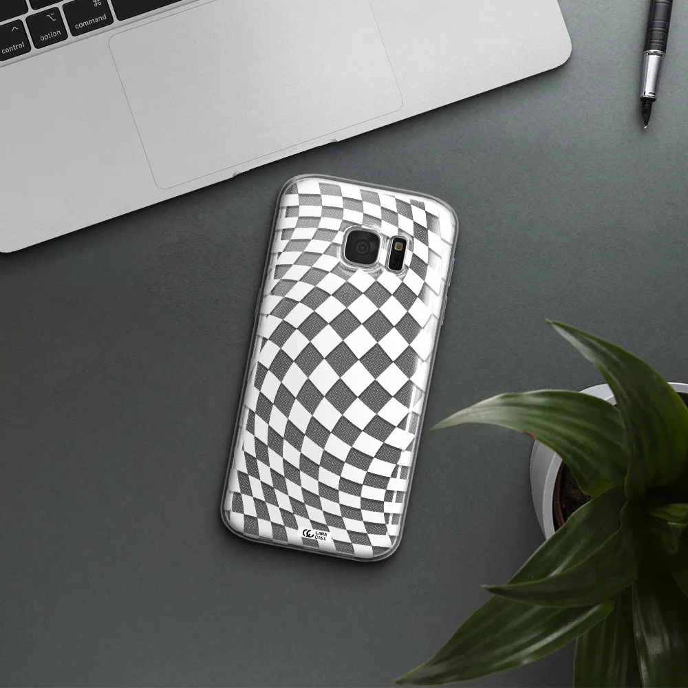 Wavy Checkered Samsung S 7 Clear TPU Case