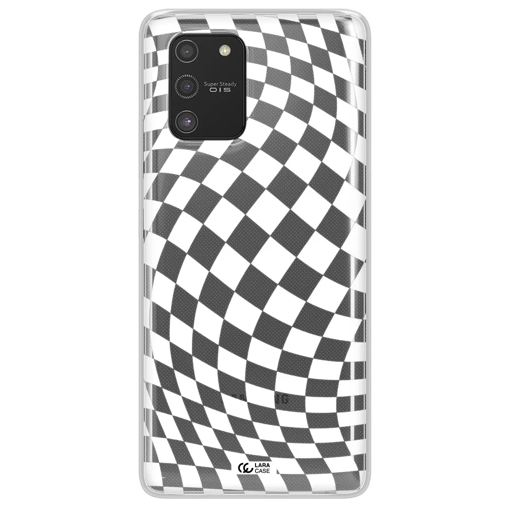 Wavy Checkered Samsung S10 Lite Clear TPU Case