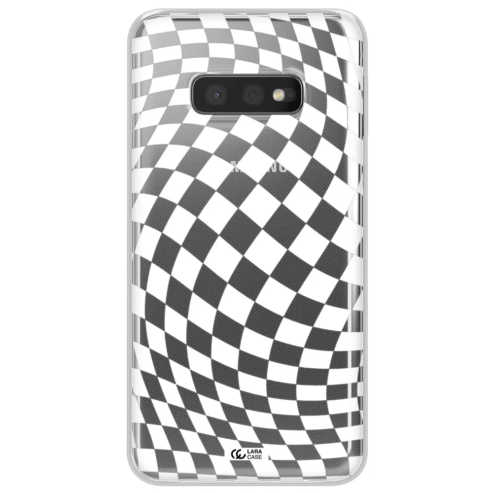 Wavy Checkered Samsung S10e Clear TPU Case