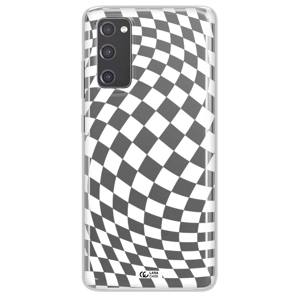 Wavy Checkered Samsung S20 Fe Clear TPU Case