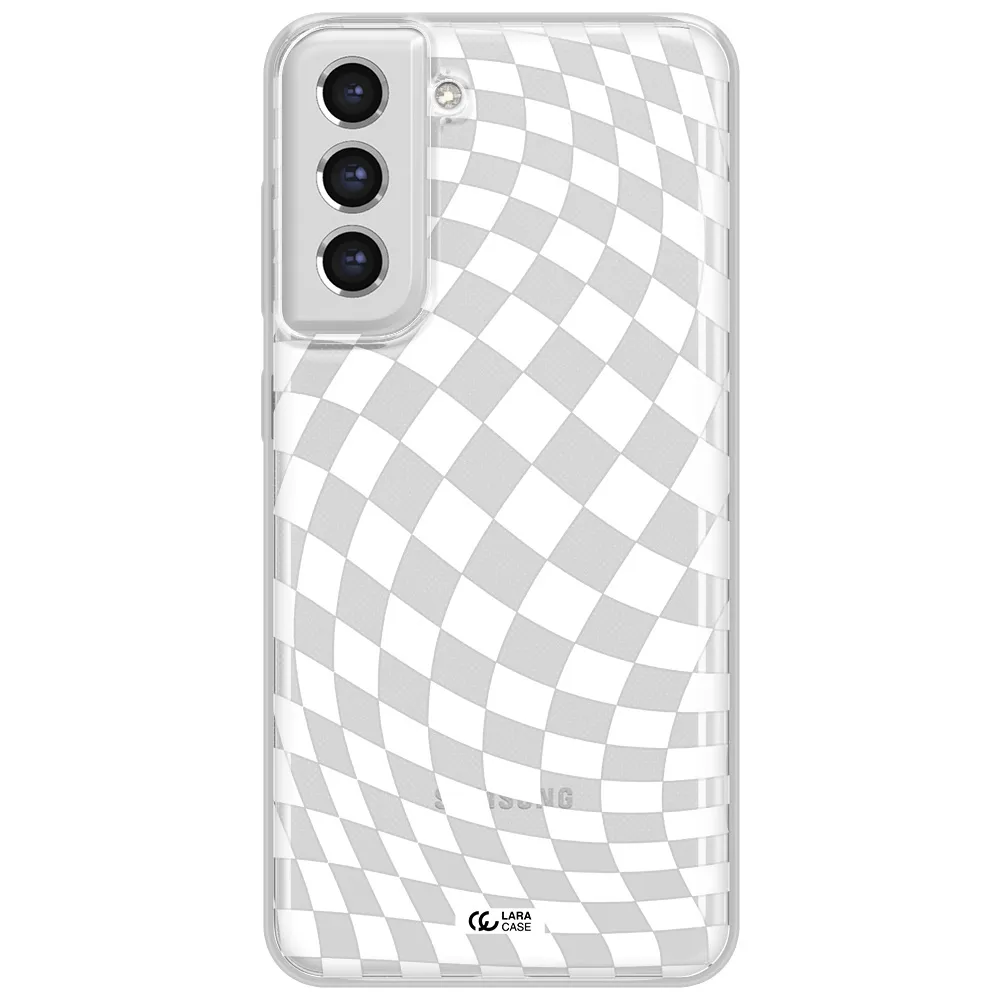 Wavy Checkered Samsung S21 Fe Clear Tpu Case