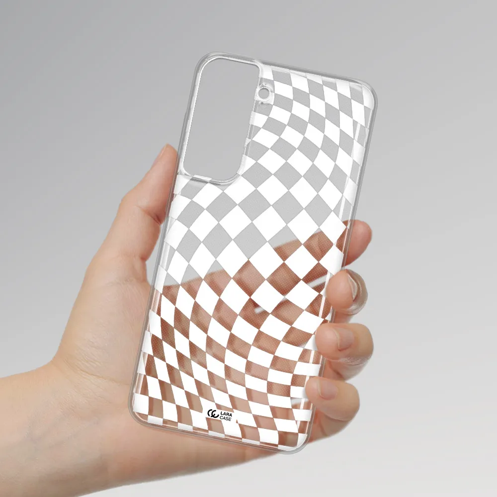 Wavy Checkered Samsung S21 Fe Clear Tpu Case
