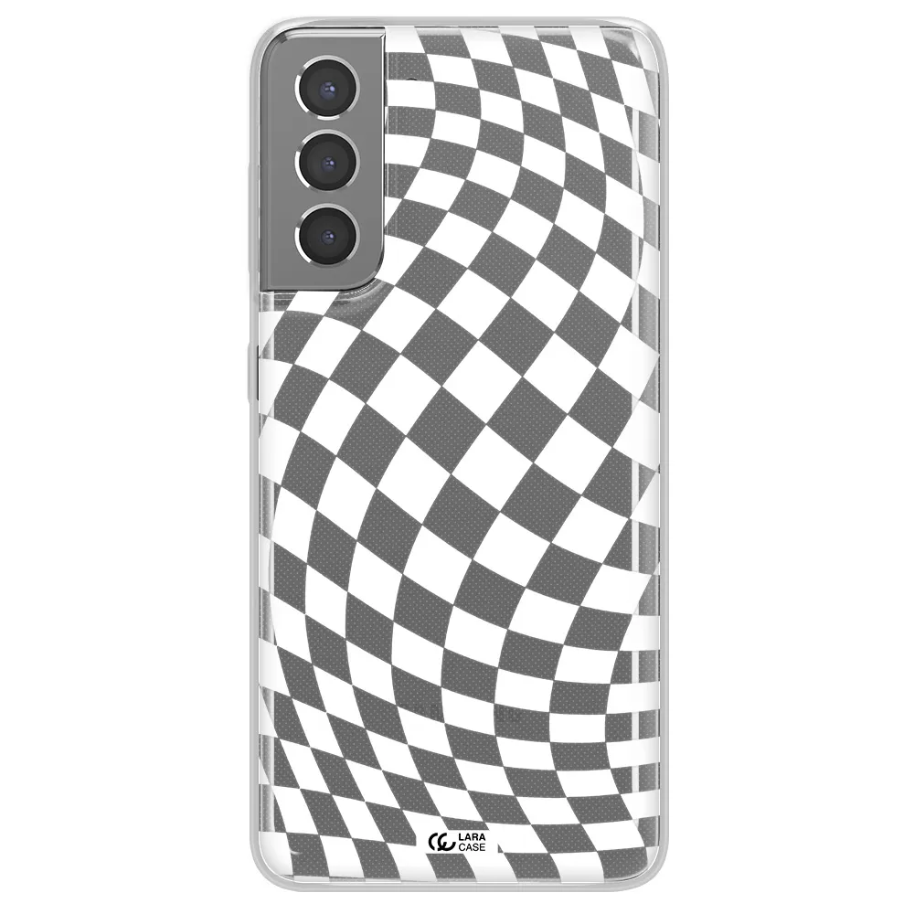 Wavy Checkered Samsung S21 Plus Clear TPU Case