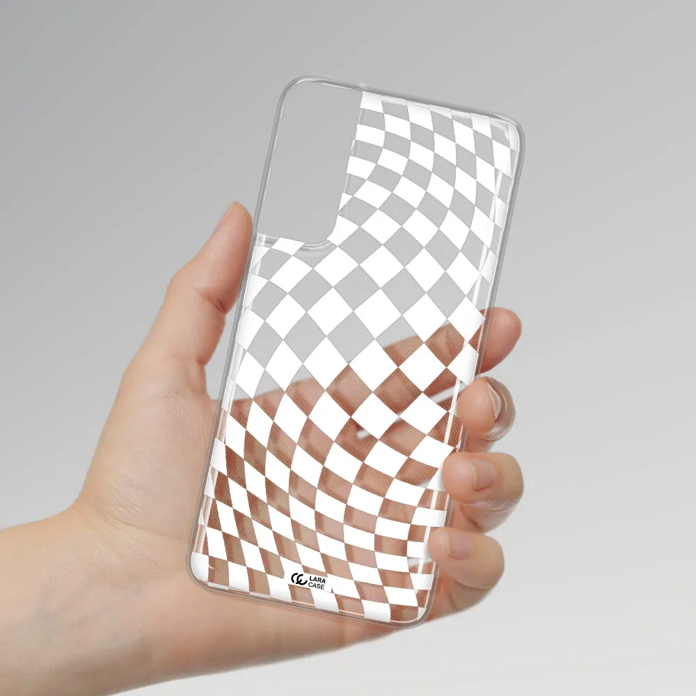 Wavy Checkered Samsung S21 Plus Clear TPU Case