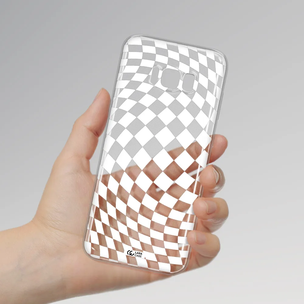 Wavy Checkered Samsung S8 Clear TPU Case