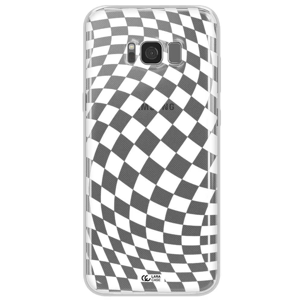Wavy Checkered Samsung S8 Plus Clear TPU Case