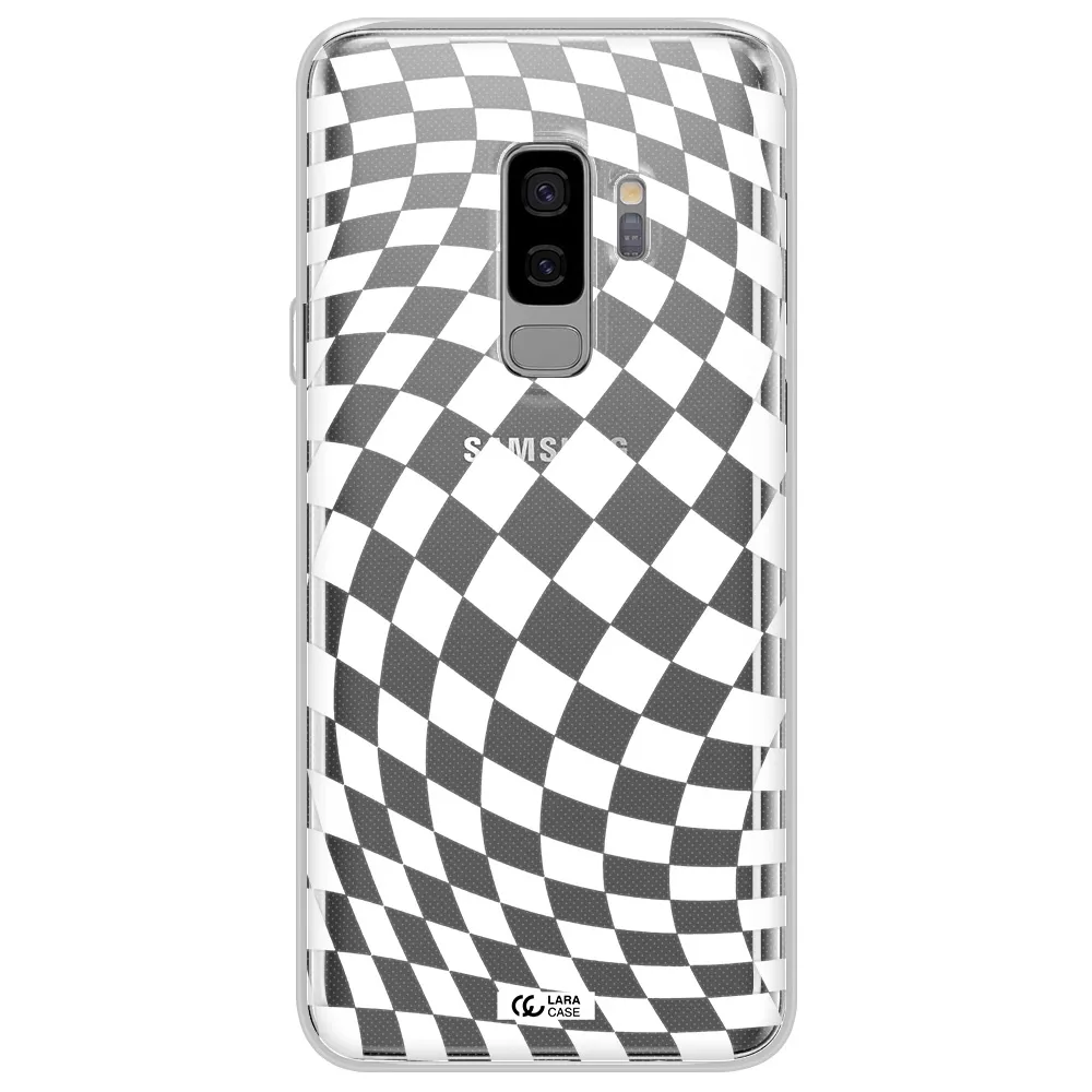 Wavy Checkered Samsung S9 Plus Clear TPU Case