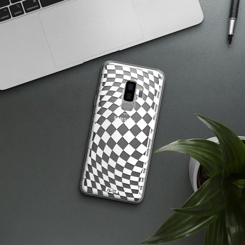 Wavy Checkered Samsung S9 Plus Clear TPU Case