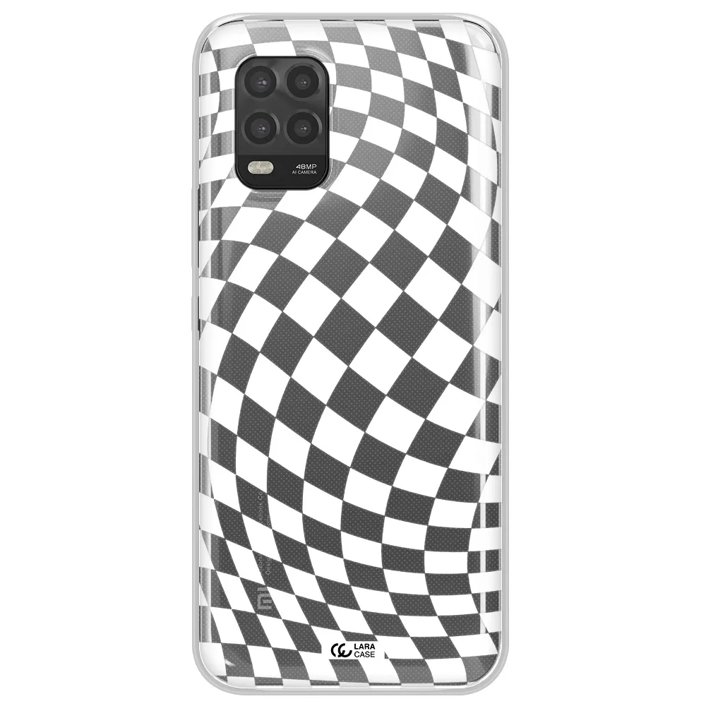 Wavy Checkered Xiaomi Mi 10 Lite Clear TPU Case