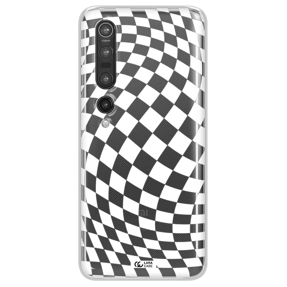 Wavy Checkered Xiaomi Mi 10 Pro Clear TPU Case