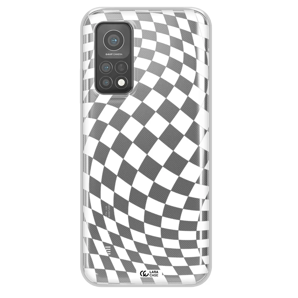 Wavy Checkered Xiaomi Mi 10 T Pro Clear TPU Case