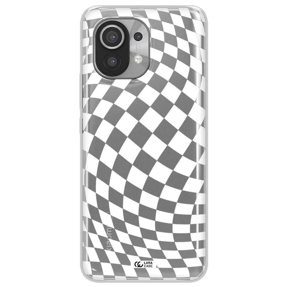 Wavy Checkered Xiaomi Mi 11 Clear TPU Case
