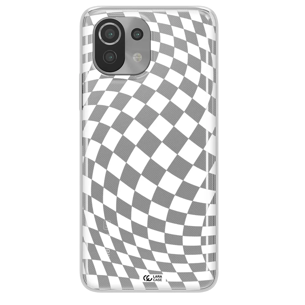 Wavy Checkered Xiaomi Mi 11 Lite Clear TPU Case